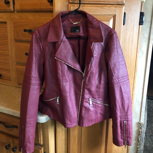 a.n.a Jackets & Blazers - A.n.a. Red Faux Leather Jacket NICE!